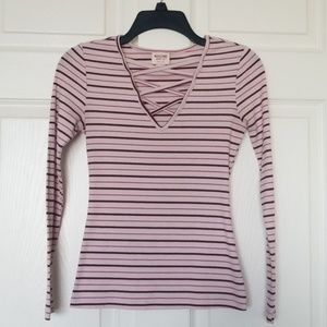 Mossimo Striped Long Sleeve Shirt  XS